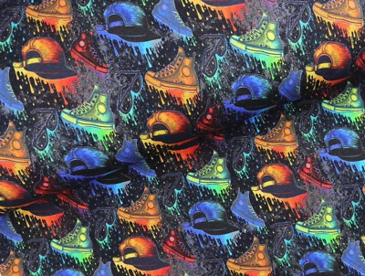 ALPENFLEECE Sweat Stoff kuschlig Pullover Sneaker & Basecap SCHWARZEUR 18,98/m - Bild 1 von 2