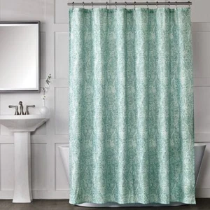 Sonoma Goods For Life® Printed Medallion Fabric Shower Curtain Color-Smoke Blue - Picture 1 of 1