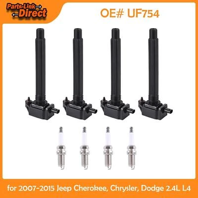 Ignition Coil Pack Spark Plug Set 4x For Fiat 500X 2.4L 2016-2017 Foto 1 de 4