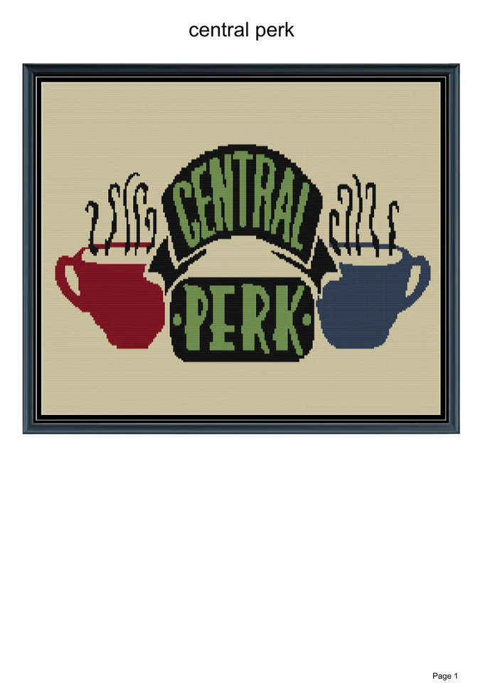 Central Perk blanket pattern,60x50", written and graph pattern included - Image 1 of 1