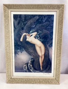 Louis Icart "Eve and Snake" Lithograph Framed 1920s Art Deco 28x19 Send an Offer - Picture 1 of 6