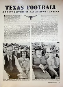 1941 Texas University Longhorns Top Football Team 6-Page WW2 Magazine Article - Imagen 1 de 6