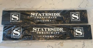 2 Stateside Urban Craft Vodka Bar Rail Spill Mats 21” x 3 1/2” Black Rubber - Picture 1 of 1