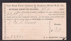 NEW YORK CENTRAL & HUDSON RIVER RAILROAD 1888, BUFFALO, N.Y. - Picture 1 of 2