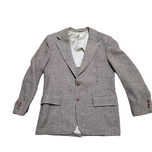 VTG Harris Tweed Sport Coat Jacket 44 Long Brown Men Pure Scottish Wool Norm 70s - Picture 1 of 24