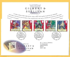 ROYAL MAIL 1992 FDC - GILBERT & SULLIVAN - Shs Fdi BIRMINGHAM - Imagen 1 de 1