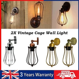 2X Vintage Wall Light Industrial Retro Loft Wall Lamps Sconce Lamp Fixture UK - Picture 1 of 30