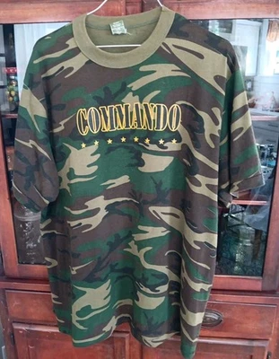 Vtg 80s 90s Retro Commando 8 Star Camo Tshirt XL USA Camo Gear Collection  - Image 1 of 4