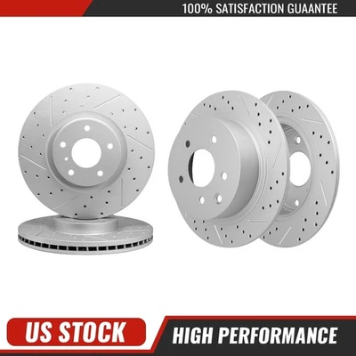 For 2005 2006-2008 Nissan Maxima Altima Front Rear Drilled Brake Disc Rotors Kit - Image 1 of 4