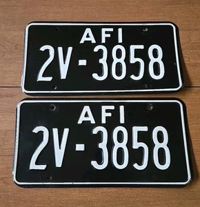 Set Of 1960s AFI License Plate US Military Forces in Italy Reverse Colouring  - Picture 1 of 8