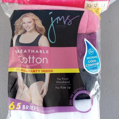 New Vintage Just My Size Women's 6 Pack Cotton Briefs Size 13 - Image 1 of 3