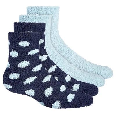 Paquete de 2 calcetines para mujer CHARTER CLUB Fuzzy Butter talla única azul marino azul claro Foto 1 de 4