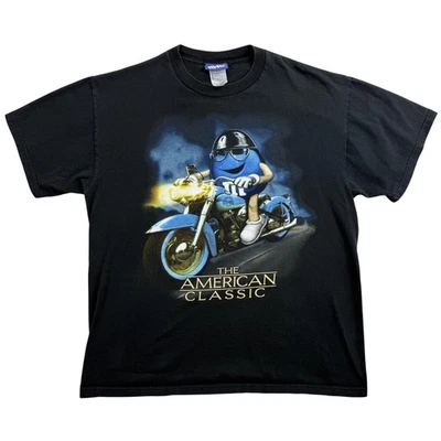 Camisa De Colección M&M Para Hombre Grande Negra Americana Clásica Motocicleta Camiseta Años 90 Caramelo Foto 1 de 4
