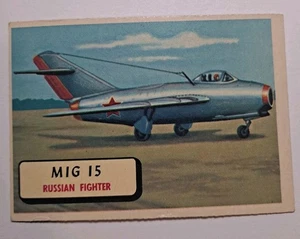 Tarjeta coleccionable 1957 Topps Red Back Aviones #32 MIG 15 Russian Fighter - Imagen 1 de 2
