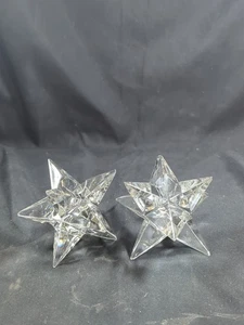 ¿Par de cristal de plomo vintage ROSENTHAL? Candelabros estrella 9 puntos, con germen - Imagen 1 de 13