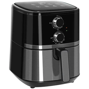 HOMCOM 4,5 L Luft Friteuse Backen Grillen Braten Ölfrei Kochen Timer Temperatur einstellen Schwarz - Bild 1 von 12