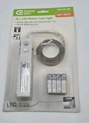 Luz de cinta eléctrica comercial de 38" LS580-1M detección de movimiento LED blanco suave NUEVO Foto 1 de 2