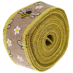 Gift Packing Ribbon Flower Packaging Wrapped Edges Banquet Bee Wrapping Printed - Picture 1 of 12