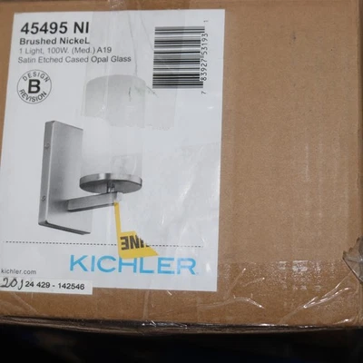 Kichler Crosby 1-Light Bathroom Indoor Wall Sconce Brushed Nickel 45495NI - Image 1 of 4