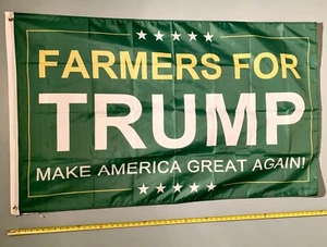 BANDIERA DONALD TRUMP * SPEDIZIONE GRATUITA VENDITORE USA!* NUOVO Farmers Per Insegna Esercito Trump 3x5' - Foto 1 di 1
