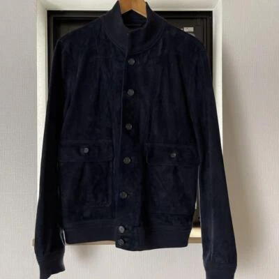 [Artículo limitado] Chaqueta de cuero VALSTARINO Barneys New York pedido especial 48 azul marino Foto 1 de 4