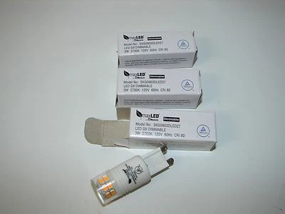 *NEW* Max Led G9 Dimmable 3W 2700K 120v 60hz Lamp Bulb SKG0903DLED27 (Qty-3) - Image 1 of 2