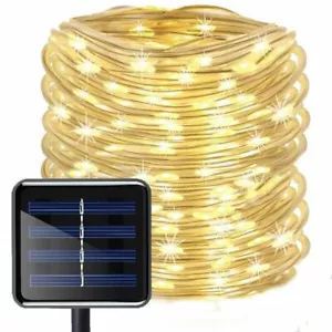 Solar LED Powered Tube Rope String Fairy Lights Outdoor Garden Patio Decor Xmas. - Picture 1 of 18