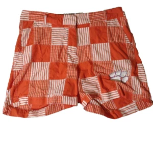 Pantalones Cortos Colony Sportswear Clemson Paw Naranja Y Blanco A Cuadros Talla 12 - Imagen 1 de 10