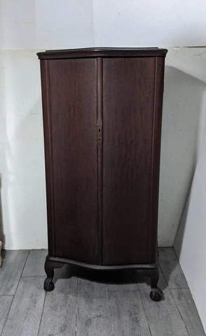 Antique Edwardian Mahogany Wood Music Sheet Record Cabinet Cover
