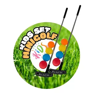 Kinder Minigolf Set 2X Schläger + 8 Bälle + Tray Mini Golf Set Golfschläger Golf - Bild 1 von 5