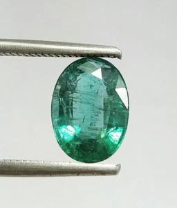 2.71 Ct Natural Nice Luster Green Zambian Emerald Untreated Oval Cut Top Quality - Picture 1 of 12