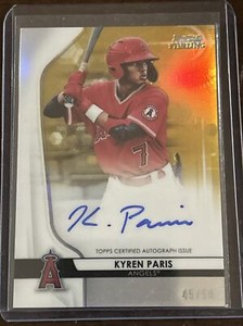 2020 Bowman Sterling Prospect Auto Gold Refractor #/50 Kyren Paris #BSPA-KP