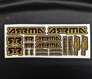 ARRMA R/C STICKER SHEET - gold & BLACK - Picture 1 of 1