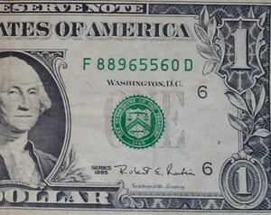**WEB PRESS NOTE** ((EXPERIMENTAL)) $1 1995 Plate #3/9 Federal Reserve Note - Picture 1 of 3