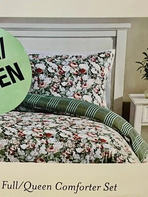 Laura Ashley NUEVO Juego de Edredón Completo/Reina Sweet Memories RojoVerde Floral Foto 1 de 4