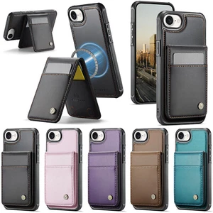 For iPhone 16e Leather 2-in-1 Detachable Pouch Wallet Case Magnetic Phone Cover - Picture 1 of 73