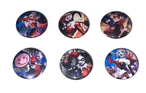1" SET OF 6 DC HARLEY QUINN COMICS LAPEL BADGE BUTTONS PINS PINBACK [P625] - Picture 1 of 2