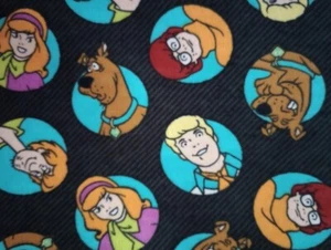 scooby-doo fun fabric print flannel piece 11 x 9 inch new - Picture 1 of 2