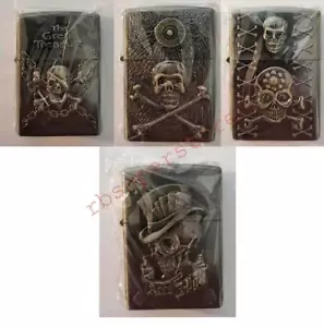 Accendino Tipo Zippo Skull Ottone Vintage | Ultimi Pezzi Collezione Rara - Foto 1 di 5