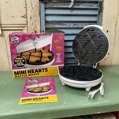 Waffle Wow Mini Máquina de Corazones - 9 Gofres Plancha Eléctrica Antiadherente Nueva Caja Abierta Foto 1 de 4