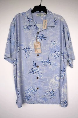Roundtree Yorke Caribbean Short-Sleeve Shirt XL Tropical Textured Silk Blend NWT - Image 1 of 4
