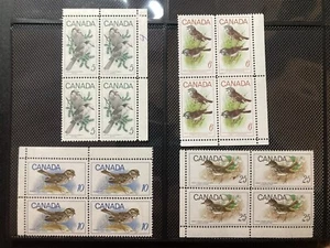 57. Canada stamp ，birds，4 blocks, 1968-69，SC#478、496-498，Mint Lightly Hinged - Picture 1 of 2