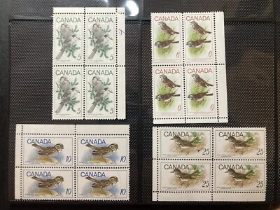 57. Canada stamp ，birds，4 blocks, 1968-69，SC#478、496-498，Mint Lightly Hinged - Image 1 of 2