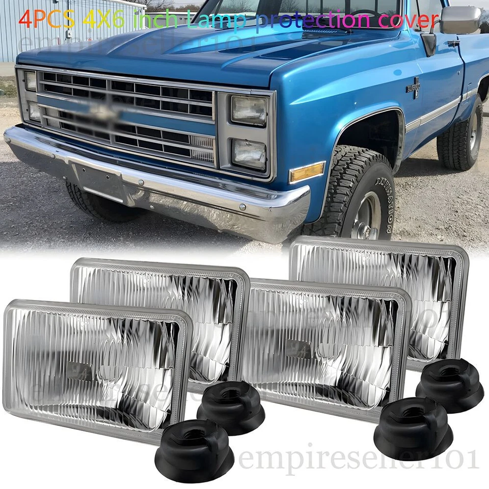 4PCS 4"X6" LED Headlights Original Replacement For Chevy C10 K10 Blazer Ford - Image 1 of 4