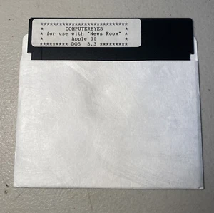 Vintage Apple II DOS 3.3 COMPUTEREYES for News Room Software 5.25” Floppy Disk - Picture 1 of 3
