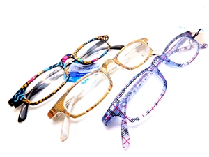 3 pair Lady   READING GLASSES +1.0 Compact thin colorful fun artistic Variety - Picture 1 of 3