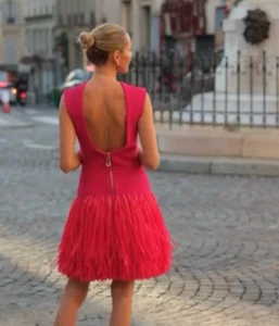 Aje Dress Size M AU 10 /US 6 Rushes Raffia Mini Pink BNWT Knit Deep Fuchsia - Picture 1 of 16