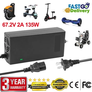 67.2V 2A Charger for 60V 16S Wheelchair Self Balancing Electric Scooter Li-ion - Picture 1 of 16