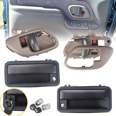 Front Door Handle and Lock Cylinder with Key Set For 95-00 Chevrolet GMC Yukon - Image 1 of 4
