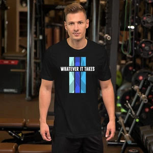 Prostate Cancer Awareness T-Shirt Whatever It Takes Light Blue Ribbon Dad Father - Foto 1 di 7